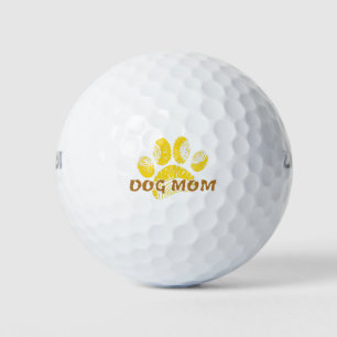 Dog Mom Paw Sunflower Drawing Golf Balls