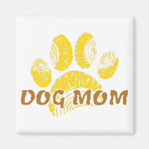 Dog Mom Paw Sunflower Drawing Magnet