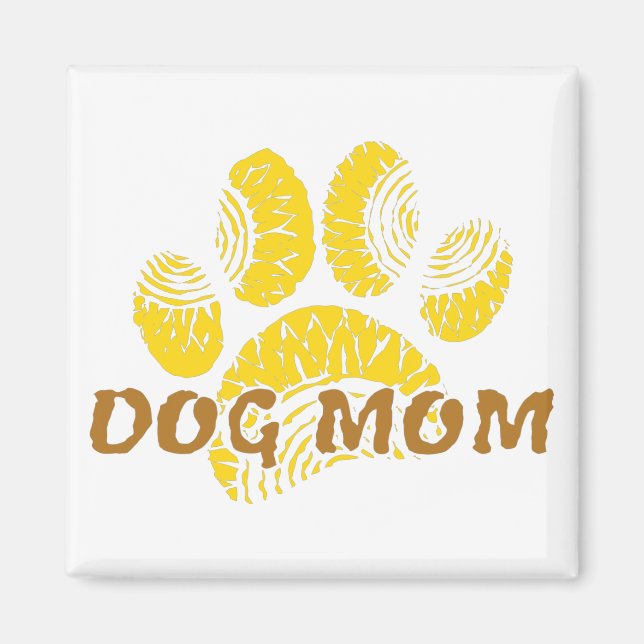 Dog Mom Paw Sunflower Drawing Magnet (Front)