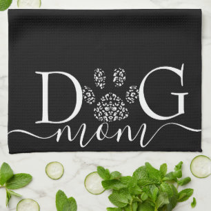Dog Mom pawprint Kitchen Towel
