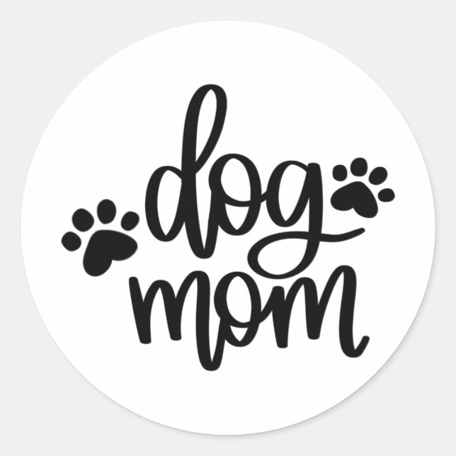 Dog Mom Paws Classic Round Sticker (Front)