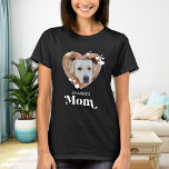 Dog MOM Personalize Dog Lover Cute Heart Pet Photo T-Shirt<br><div class="desc">Dog Mom ... Surprise your favourite Dog Mom this Mother's Day , Christmas or her birthday with this super cute custom pet photo t-shirt. Customize this dog mom shirt with your dog's favourite photos, and name. This dog mom shirt is a must for dog lovers and dog moms! Great gift...</div>