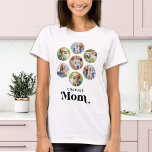 Dog MOM Personalized Dog Lover Pet Photo Collage T-Shirt<br><div class="desc">Dog Mom ... Surprise your favourite Dog Mom this Mother's Day , Christmas or her birthday with this super cute custom pet photo t-shirt. Customize this dog mom shirt with your dog's favourite photos, and name. This dog mom shirt is a must for dog lovers and dog moms! Great gift...</div>