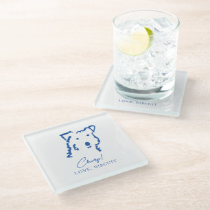Dog Mom Personalized Glass Coaster Gift