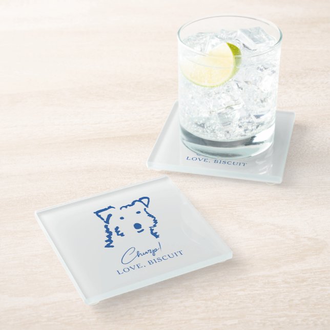 Dog Mom Personalized Glass Coaster Gift (Angled)
