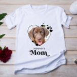 Dog MOM Personalized Heart Dog Lover Pet Photo T-Shirt<br><div class="desc">Dog Mom ... Surprise your favourite Dog Mom this Mother's Day , Christmas or her birthday with this super cute custom pet photo t-shirt. Customize this dog mom shirt with your dog's favourite photos, and name. This dog mom shirt is a must for dog lovers and dog moms! Great gift...</div>
