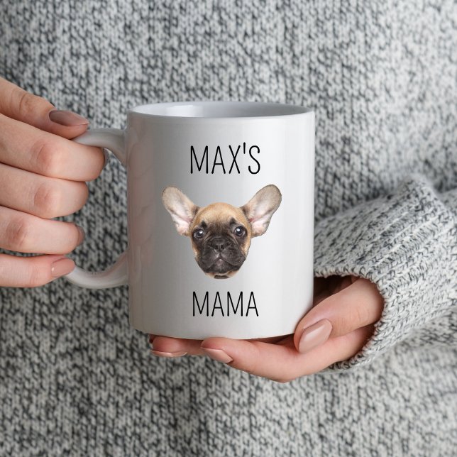 Dog Mom Personalized Name Face Mama Mother's Day Mug (Creator Uploaded)