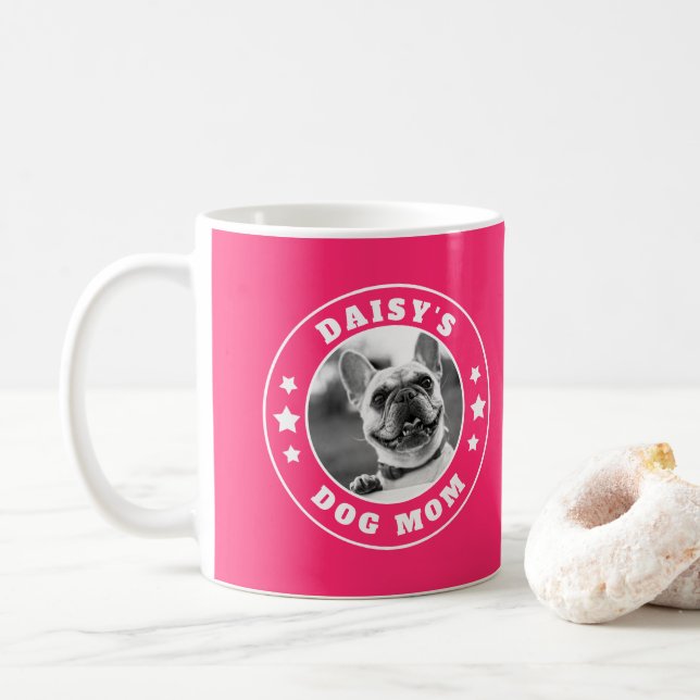Dog Mom Personalized Photo and Name Coffee Mug (With Donut)