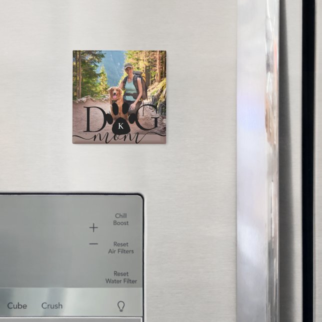 Dog Mom photo memory monogram Magnet (In Situ (Fridge))
