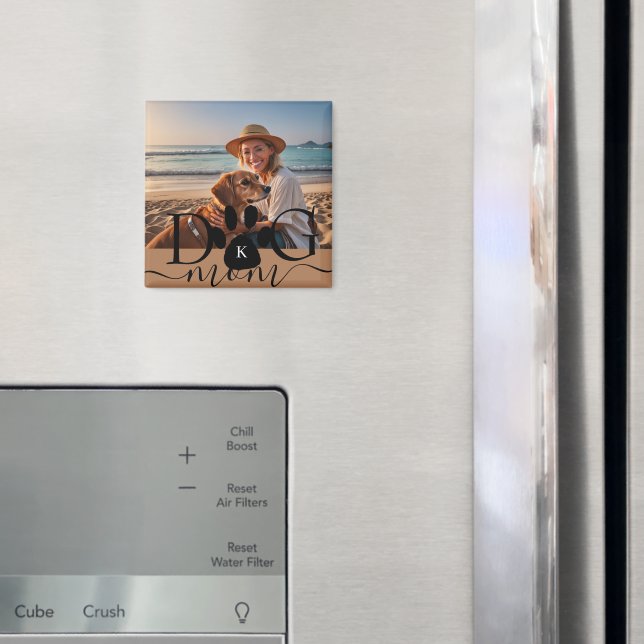 Dog Mom photo memory monogram Magnet (In Situ (Fridge))