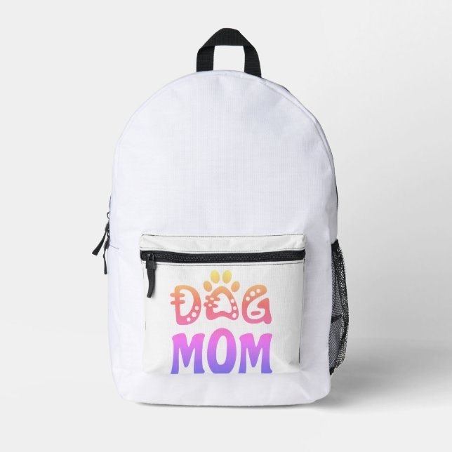Dog Mom Printed Backpack (Front)