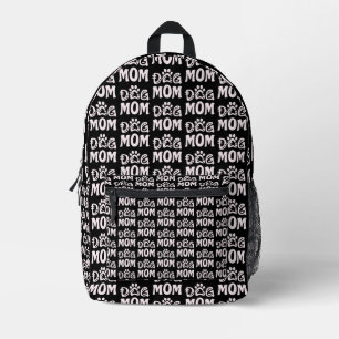 Dog Mom Printed Backpack