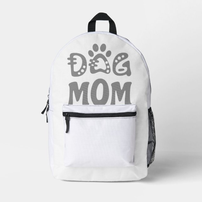 Dog Mom Printed Backpack (Front)