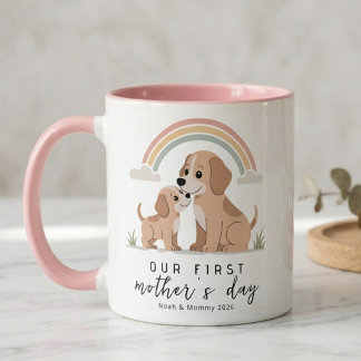 Dog Mom Puppy First Mother’s Day Soft Pastel Art Mug