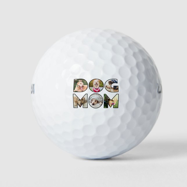 Dog Mom Quote 6 Photo Collage Dog Lover Golf Balls (Front)