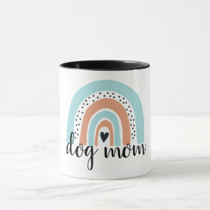 Dog Mom Rainbow Blue Peach Mug