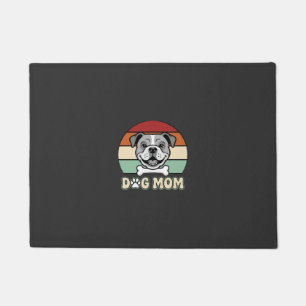 Dog Mom Retro Bulldog Vector Doormat