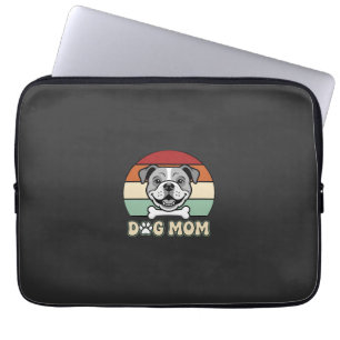 Dog Mom Retro Bulldog Vector Laptop Sleeve