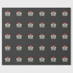 Dog Mom Retro Bulldog Vector Wrapping Paper
