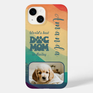 Dog Mom Retro Groovy Personalized Photo Case-Mate iPhone 14 Case