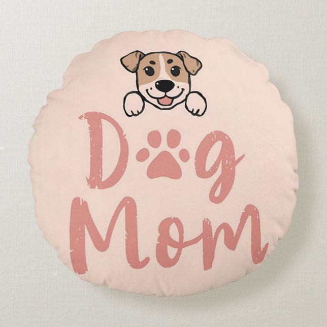 Dog Mom  Round Pillow (Front)