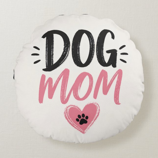 Dog mom round pillow (Front)