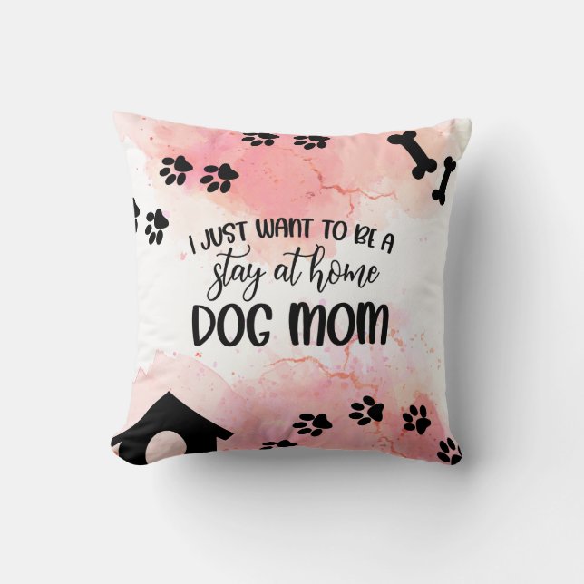 Dog Mom Throw Pillow (Front)
