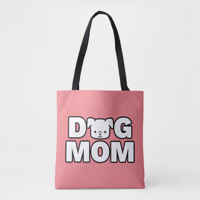 DOG MOM Tote Bag (Pink) (Front)