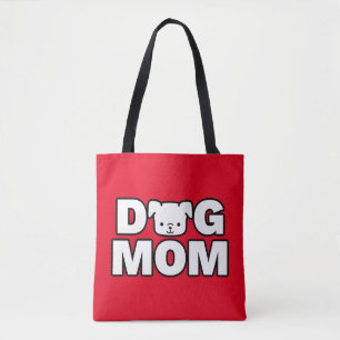 DOG MOM Tote Bag (Red)