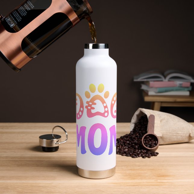 Dog Mom Water Bottle (Coffee)