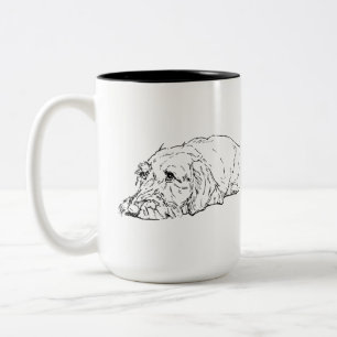 Dog Mom, Wire Haired Dachshund - Cute  Two-Tone Coffee Mug
