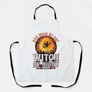 Dog Mom Witch By Night Vintage Halloween Shirt_1 Apron