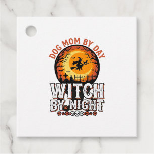 Dog Mom Witch By Night Vintage Halloween Shirt_1 Favour Tags
