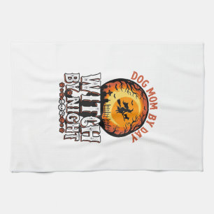 Dog Mom Witch By Night Vintage Halloween Shirt_1 Kitchen Towel