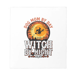 Dog Mom Witch By Night Vintage Halloween Shirt_1 Notepad