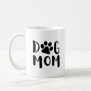 Dog Mom with Paw Print   Funny Coffee Mug