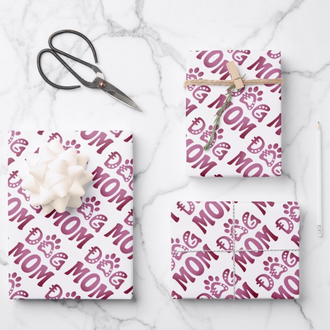 Dog Mom Wrapping Paper Sheet (Front)