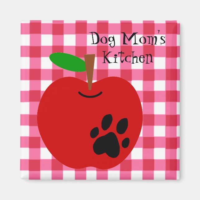 Dog Mom's Apple Fridge Magnet (Front)