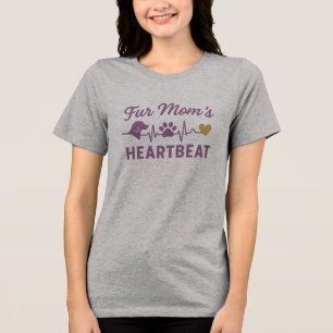Dog moms - fur mom's heartbeat Tri-Blend shirt