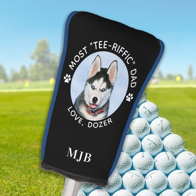 Dog Most Tee-Riffic Dad Personalized Photo Putter Golf Head Cover (Creator Uploaded)