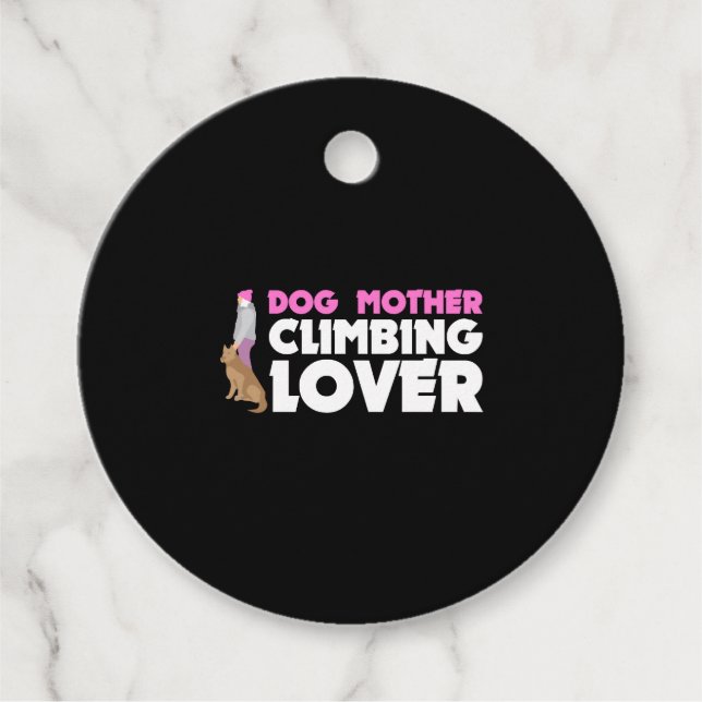 Dog Mother Climbing Lover Favour Tags (Front)