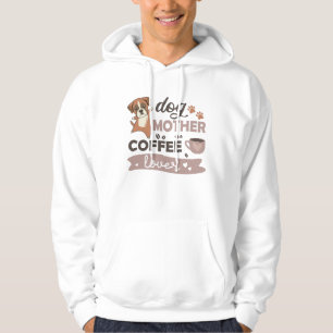Dog Mother Coffee Lover Cute Boxer Dogs Hoodie