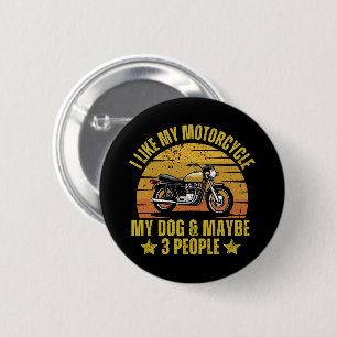 Dog Motorcycle 2 Inch Round Button