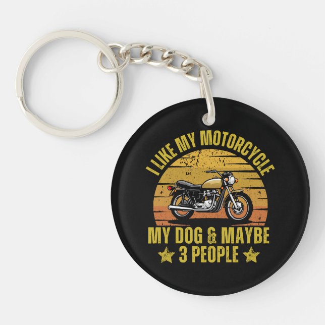 Dog Motorcycle Keychain (Front)