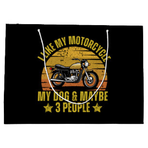 Dog Motorcycle Large Gift Bag