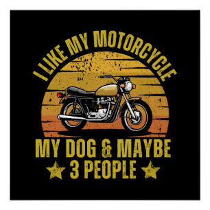 Dog Motorcycle Poster