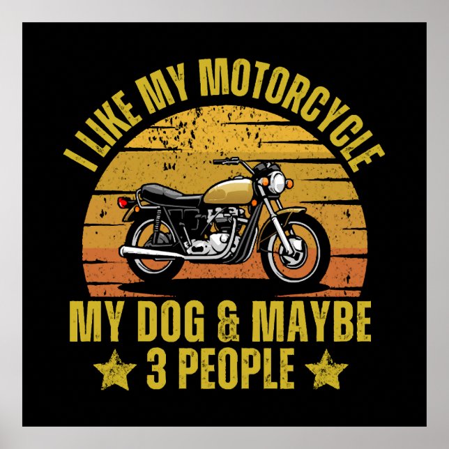 Dog Motorcycle Poster (Front)