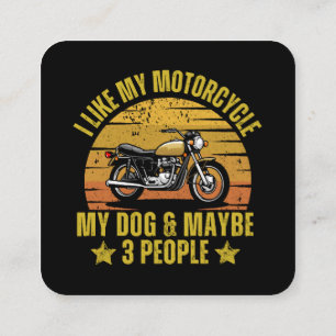 Dog Motorcycle Square Business Card