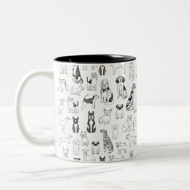Dog Mug - Mug amoureux des chiens, dessin de chien (Gauche)
