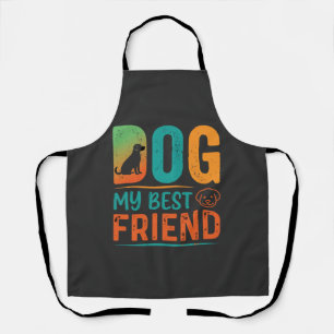 Dog My Best Friend Retro Design Apron